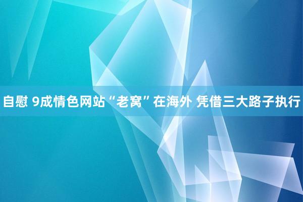 自慰 9成情色网站“老窝”在海外 凭借三大路子执行