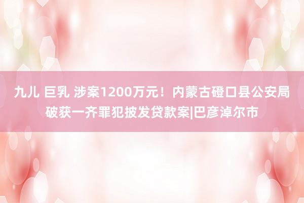 九儿 巨乳 涉案1200万元！内蒙古磴口县公安局破获一齐罪犯披发贷款案|巴彦淖尔市