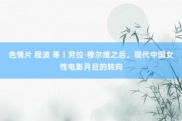 色情片 程波 等丨劳拉·穆尔维之后，现代中国女性电影月旦的转向