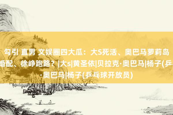 勾引 直男 文娱圈四大瓜：大S死活、奥巴马萝莉岛、杨子麦琳婚配、徐峥跑路？|大s|黄圣依|贝拉克·奥巴马|杨子(乒乓球开放员)
