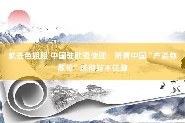 就去色姐姐 中国驻欧盟使团：所谓中国“产能弥散论”透彻站不住脚