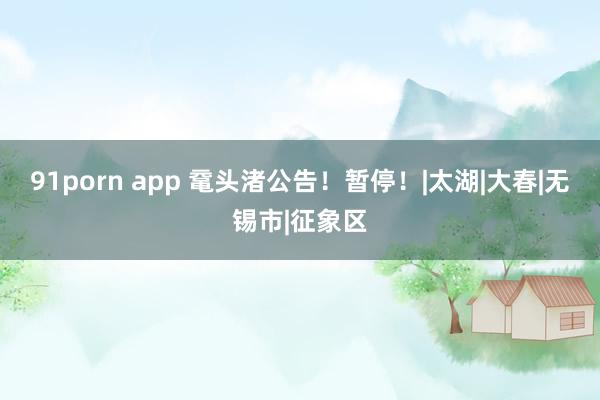 91porn app 鼋头渚公告！暂停！|太湖|大春|无锡市|征象区