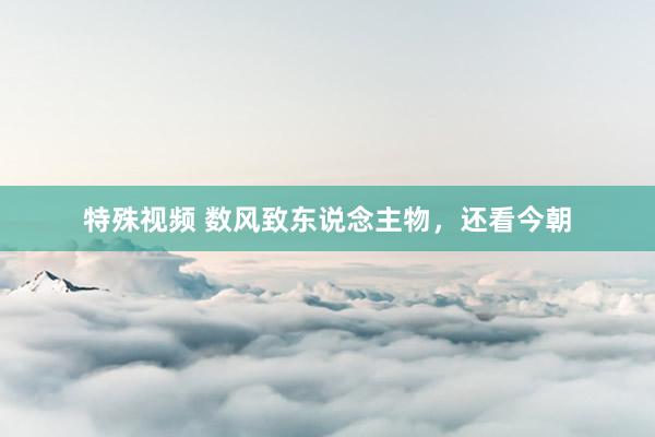 特殊视频 数风致东说念主物，还看今朝