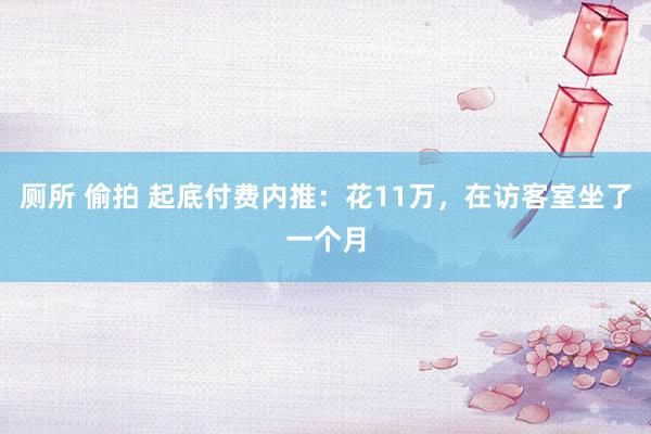 厕所 偷拍 起底付费内推：花11万，在访客室坐了一个月