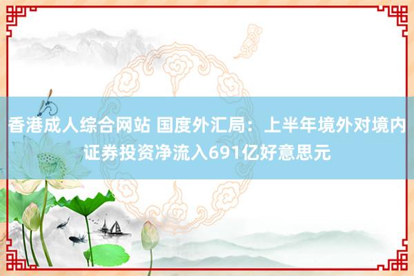 香港成人综合网站 国度外汇局：上半年境外对境内证券投资净流入