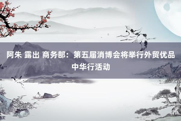 阿朱 露出 商务部：第五届消博会将举行外贸优品中华行活动